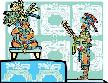 Mayan King and Warrior clipart