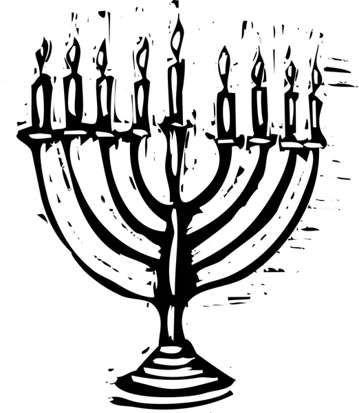 Menorah Hanukkah — Vector de stock