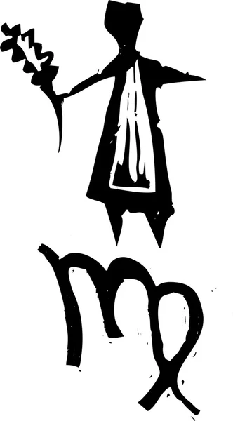 Signo del Zodíaco Primitivo Virgo — Archivo Imágenes Vectoriales