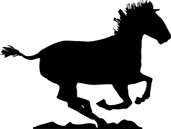 ギャロッピングの馬の影 — ストックベクタ