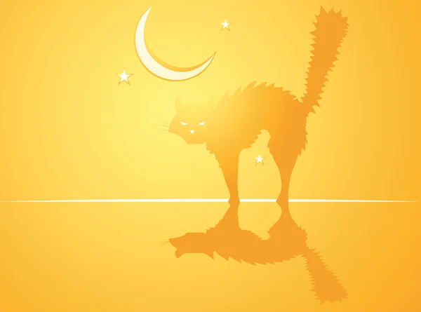 Cadılar Bayramı kedi arka plan — Stok Vektör