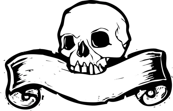 Banner Skull #2 — Stock Vector