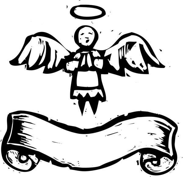 Anděl s transparentem — Stockový vektor