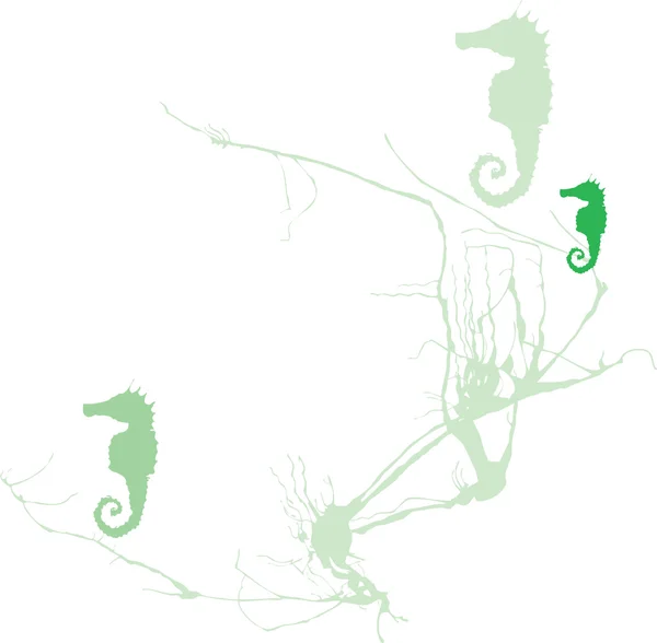 Seahorse and Seaweed # 2 — стоковый вектор