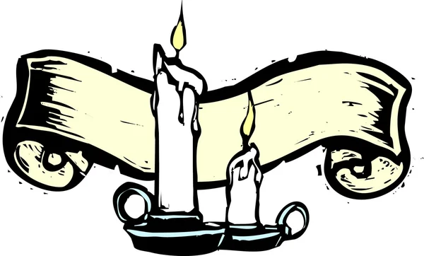 Kerzen mit Banner — Stockvektor