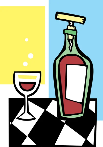 Retro Wine and Glass # 1 — стоковый вектор