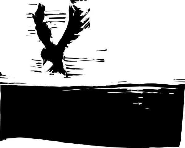 Oiseau dans le ciel — Image vectorielle