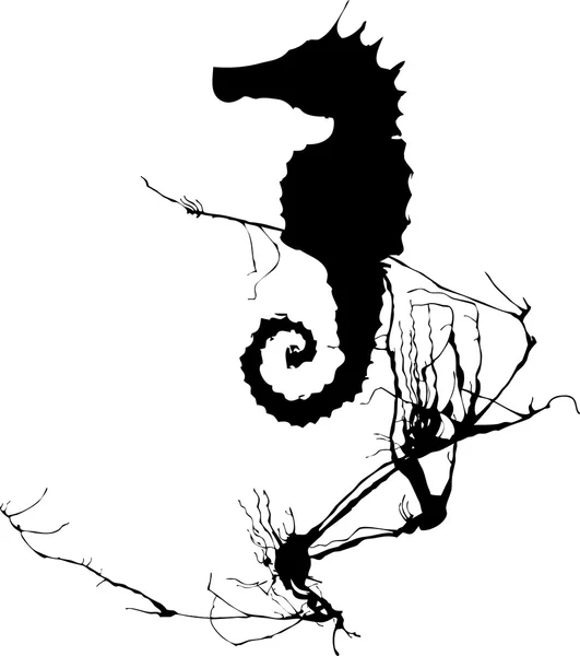Seahorse and Seaweed # 1 — стоковый вектор