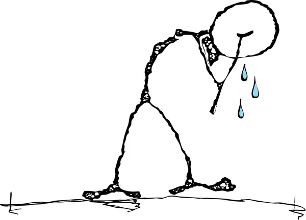 Homme qui pleure — Image vectorielle