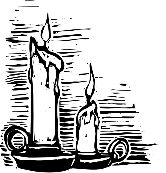 木刻蜡烛 — 图库矢量图片
