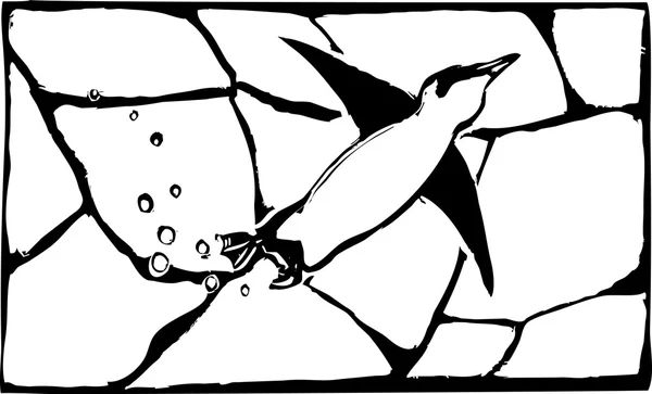Пингвинское плавание — стоковый вектор