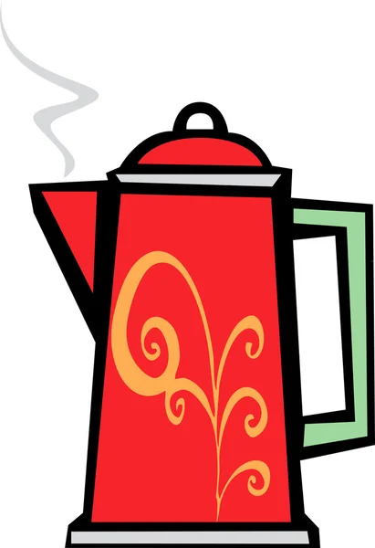 Rode swirl koffiepot — Stockvector