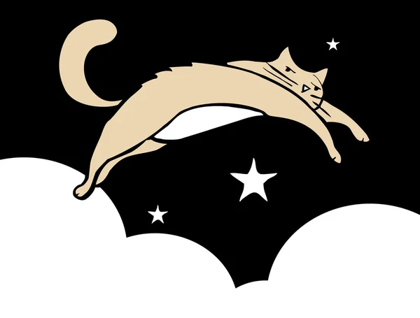 Hoppande katt — Stock vektor