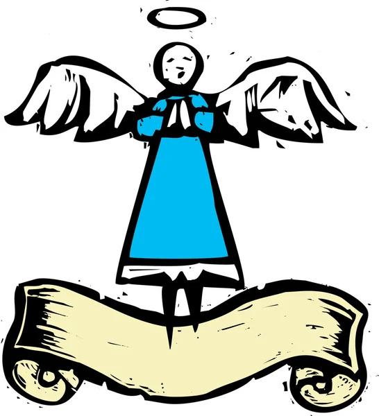 Grand ange avec bannière — Image vectorielle
