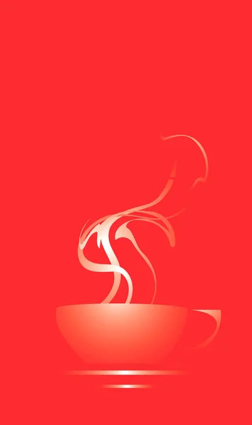 Dumanı tüten kahve fincanı — Stok Vektör