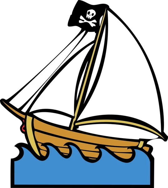 Pirate Boat — Stock Vector