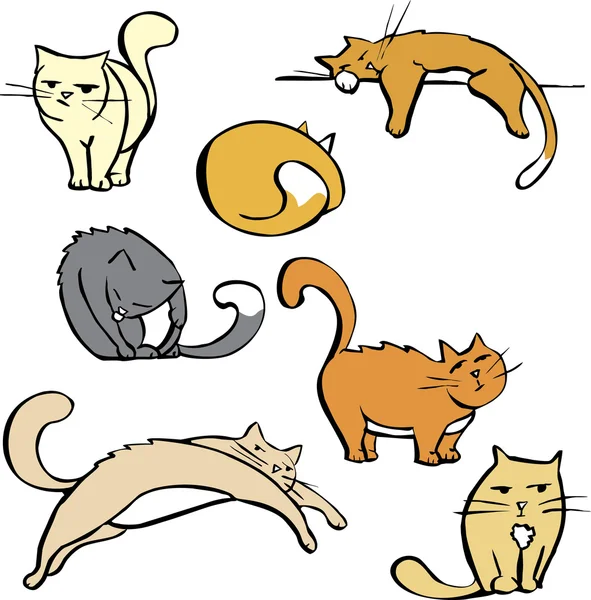 Varios gatos — Vector de stock