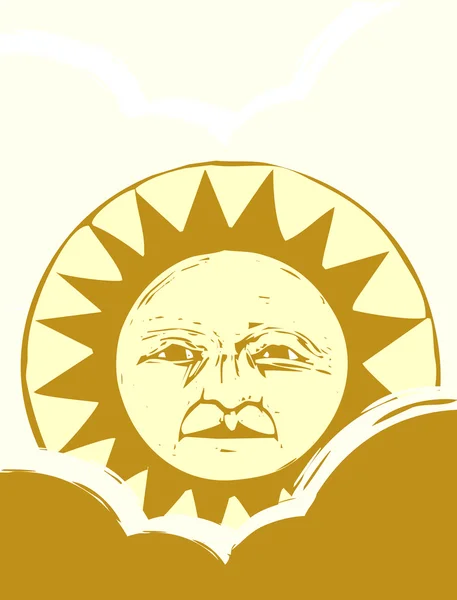 Słońce twarz #1 — Wektor stockowy