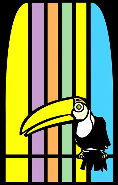 Toucans and Stripes — Stock Vector