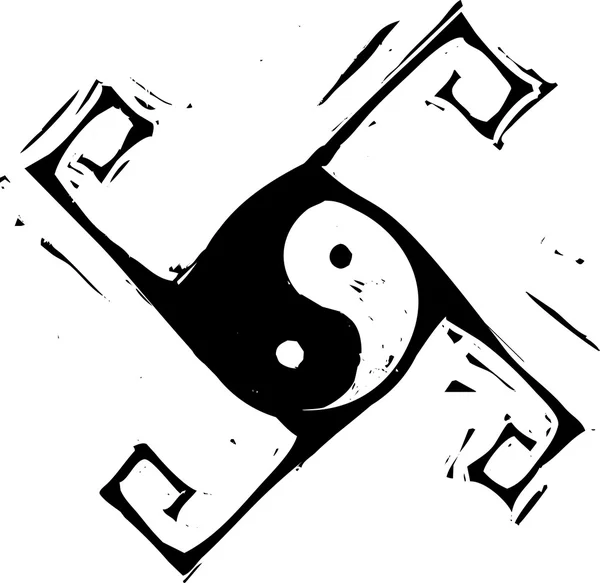 Yin yang çapraz — Stok Vektör