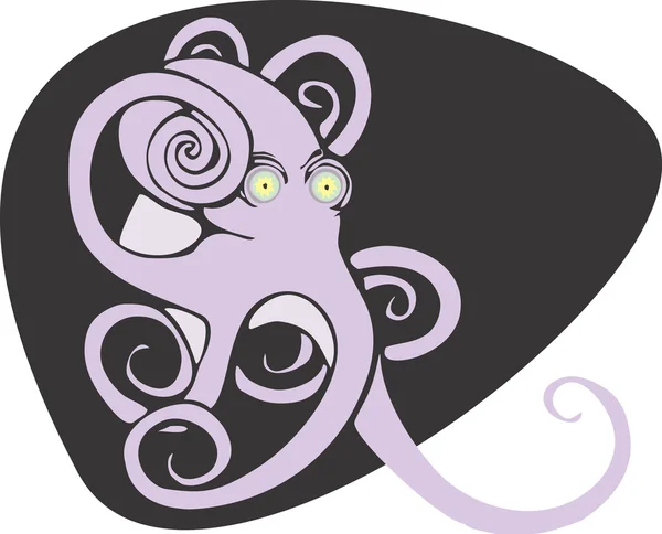 Paarse octopus — Stockvector
