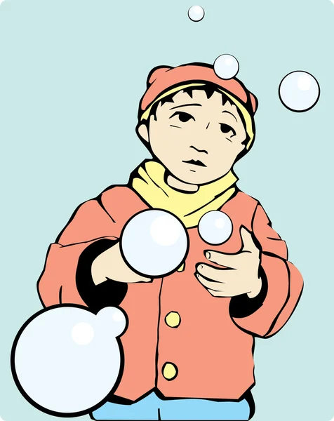 Pojke med bubblor — Stock vektor