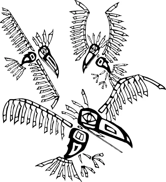Три ворона — стоковый вектор