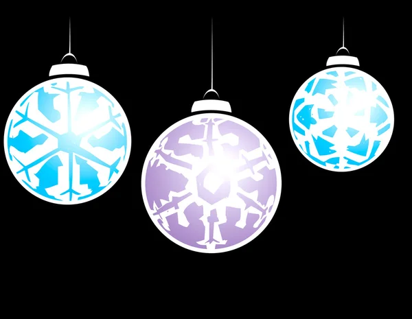 Three Snowflake Ornaments — Stock Vector