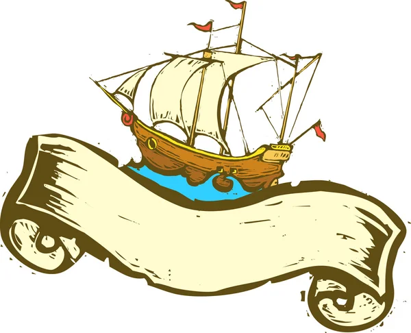 海賊船バナー — ストックベクタ