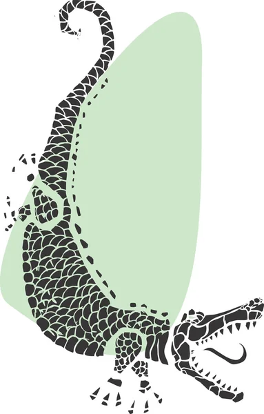 Woodcut of an alligator — Stock Vector