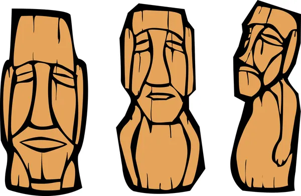 Groupe de Moai — Image vectorielle