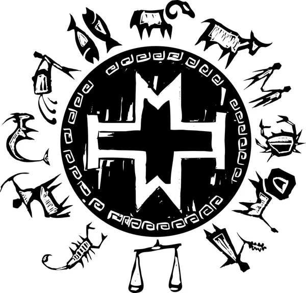 Zodiaque primitif de l'Ouest # 3 — Image vectorielle