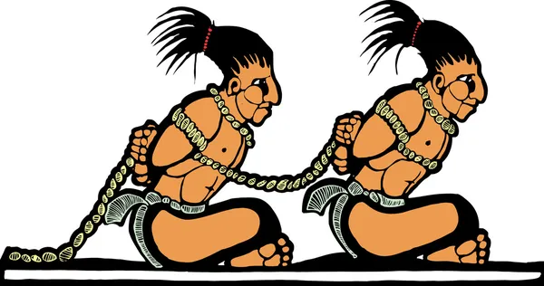 Prisioneros mayas — Vector de stock