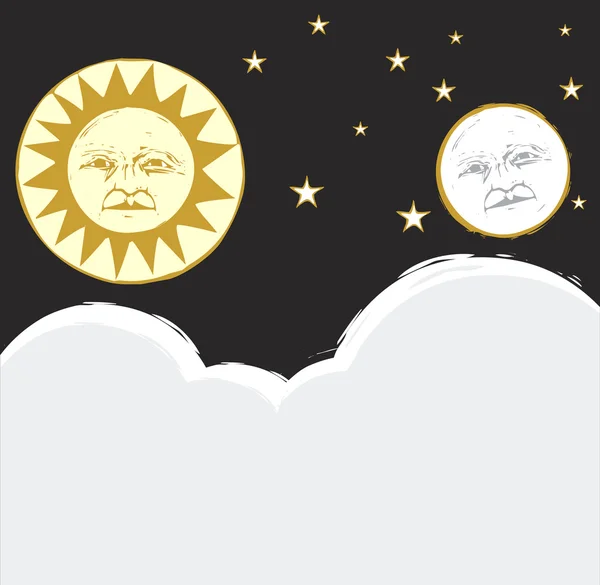 Sol y Luna # 2 — Vector de stock