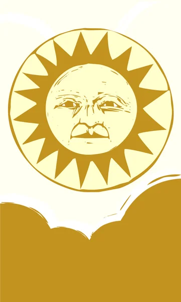 Słońce twarz #2 — Wektor stockowy