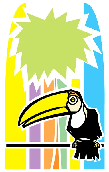 Toucan and Palm Tree — Stock Vector