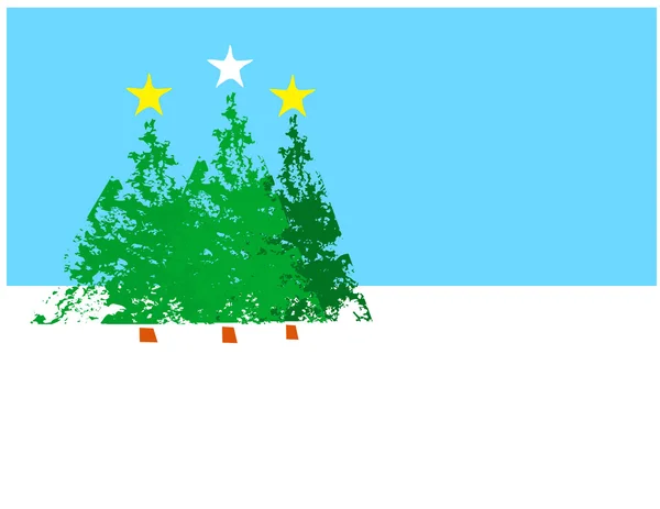 Three Christmas Trees — Stock Vector