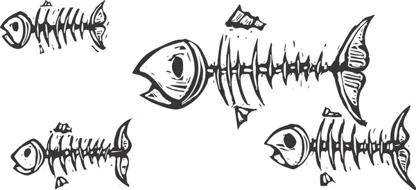Dead Fishes — Stock Vector