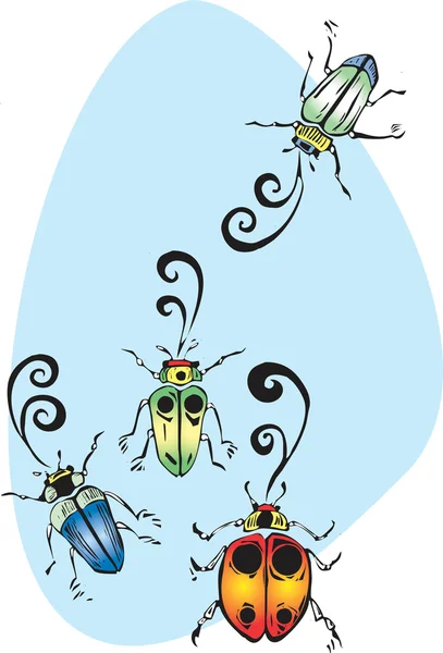 Kolorowych chrząszczy — Wektor stockowy