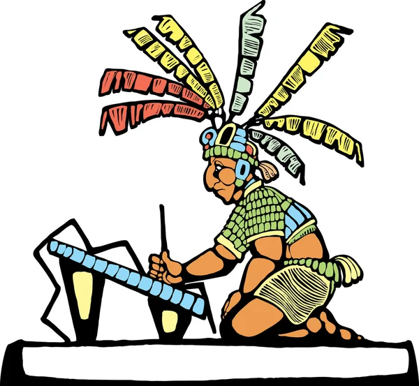 Scribe Maya — Image vectorielle