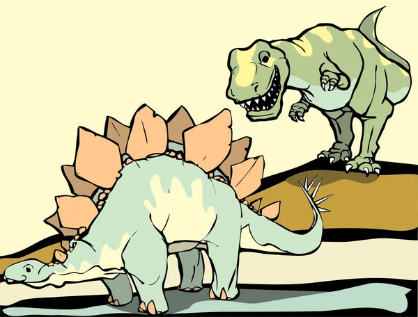 Caza del Stegasaurus — Archivo Imágenes Vectoriales