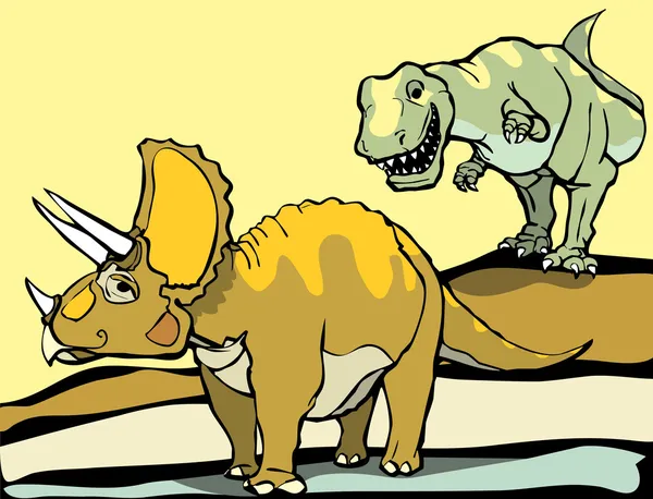 Caccia al Triceratopo — Vettoriale Stock