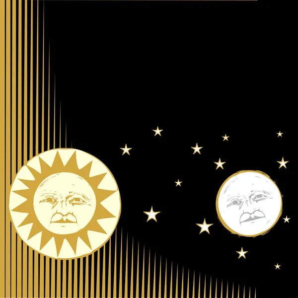 太阳和月亮 #1 — 图库矢量图片