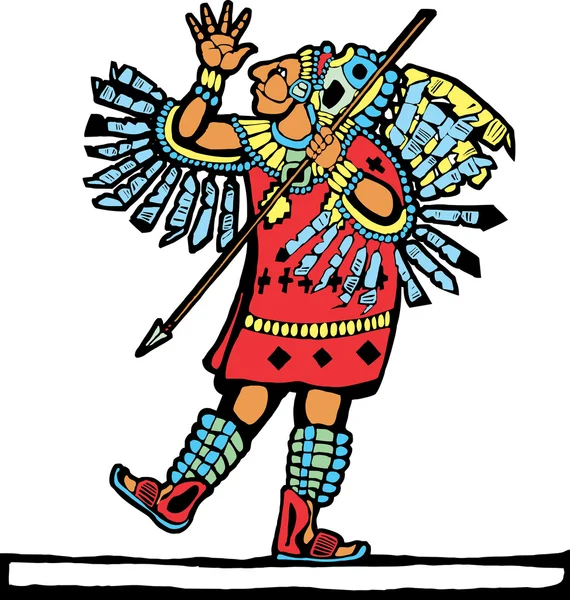 Guerriero Maya # 4 — Vettoriale Stock