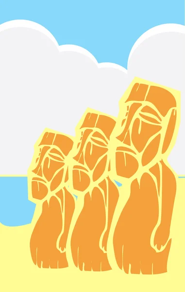 Groep van Moai #2 — Stockvector