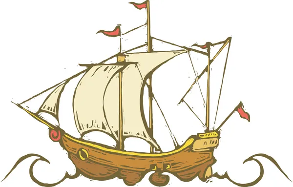 Парусный корабль — стоковый вектор