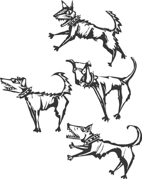 Gruselige Hunde — Stockvektor