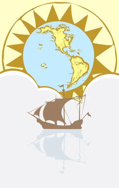 Човен і компас — стоковий вектор