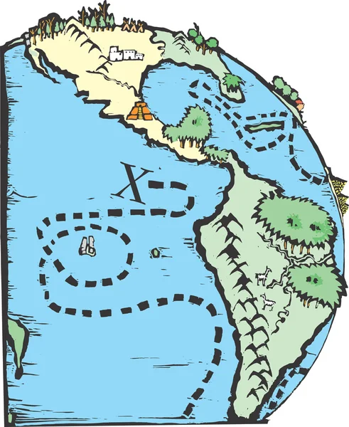 海賊地図 — ストックベクタ