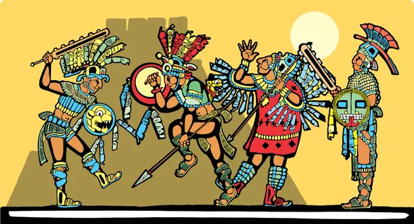 Batalla Maya — Archivo Imágenes Vectoriales